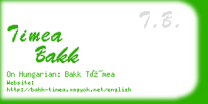 timea bakk business card